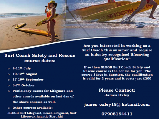 Upcoming SLSGB Surf rescue courses and proficiency exams at Surf Steps!